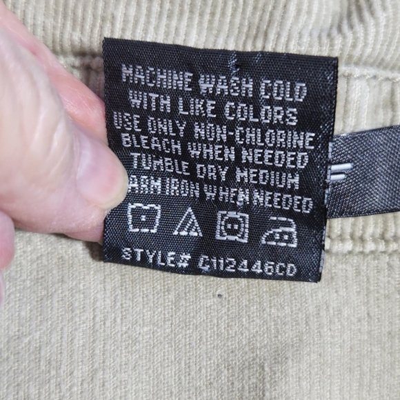 FRENCH CUFF Womens Corduroy Utility Button Down 6 Pocketed Sand/Beige Jacket M - Picture 6 of 7